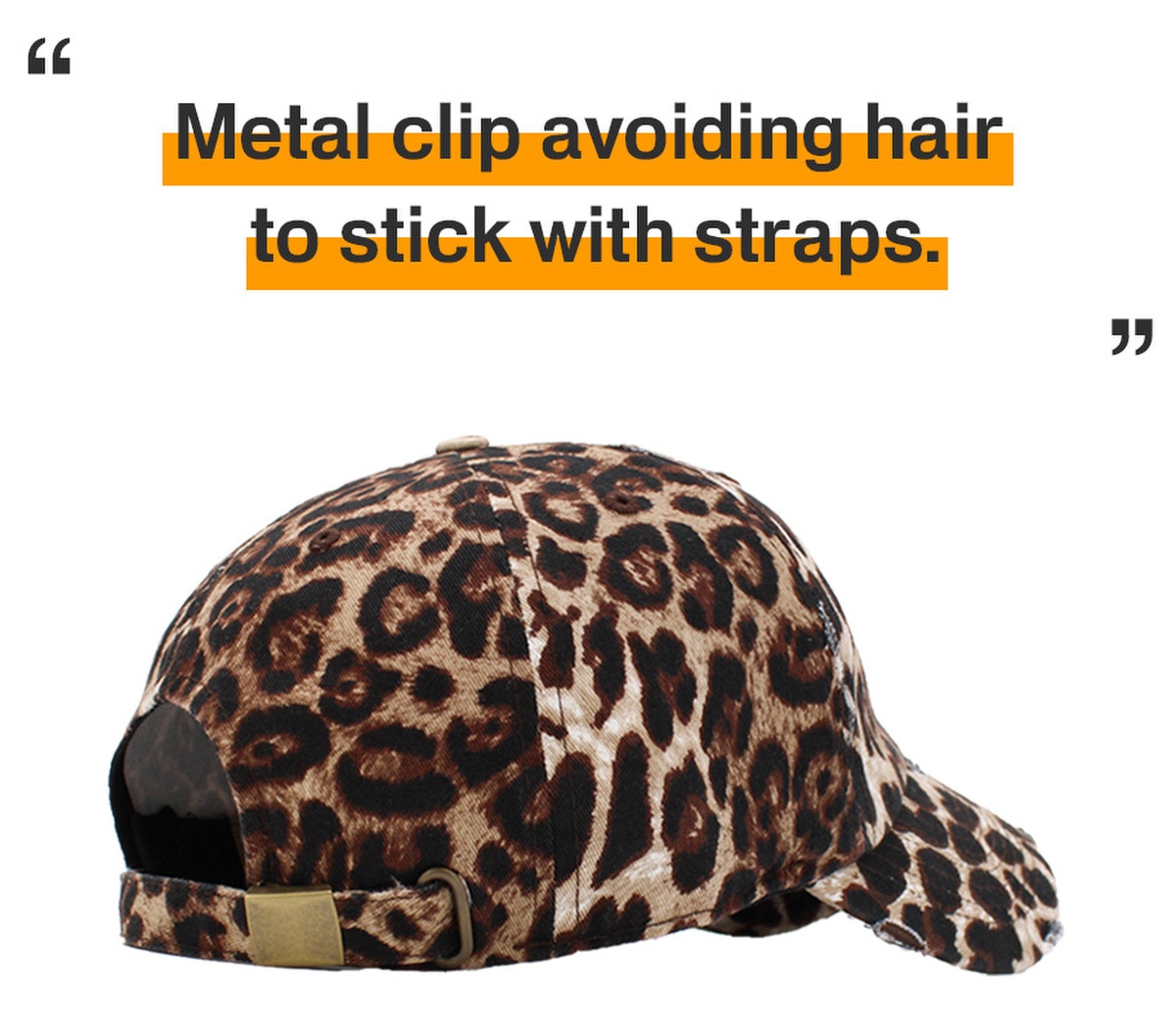 Leopard Distressed Vintage Baseball Cap Back Side View